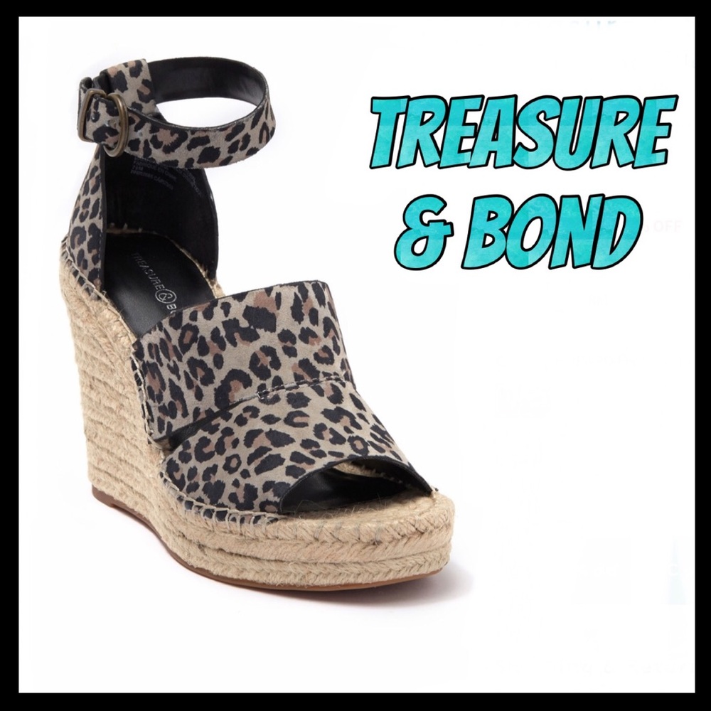 🔥NWT🔥Treasure & Bond leopard espadrikke wedges
